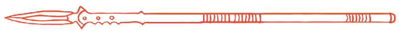 Outline of a medieval fighting spear.